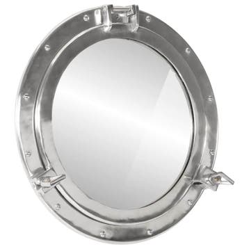 vidaXL Wandspiegel patrijspoort Ø50 cm aluminium en glas, Verzenden, Nieuw
