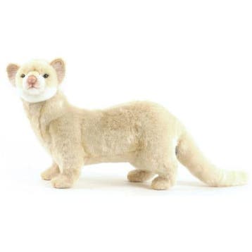 Hansa fret knuffel wit - pluche - 40 cm - realistisch, Verzenden, Nieuw