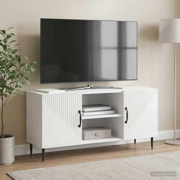 vidaXL TV-kast Hoogglans Wit 102 x 34,5 x 50 cm Bewerkt hout, Minder dan 50 cm, Verzenden, Nieuw, Minder dan 100 cm