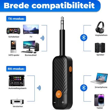 Bluetooth Receiver BT 5.0 - 3.5MM AUX - Bluetooth Ontvanger, Ophalen of Verzenden, Zo goed als nieuw