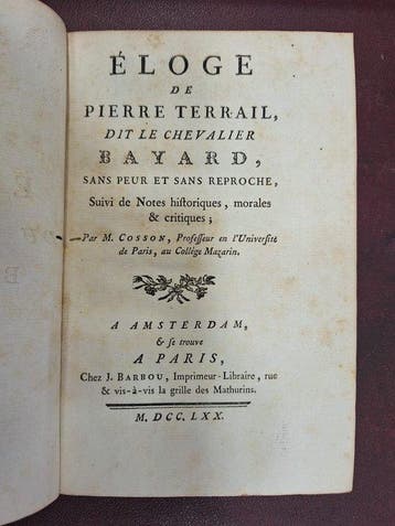 M. Cosson - Éloge de Pierre Terrail, dit le Chevalier Bayard