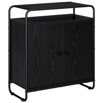 vidaXL Dressoir Zwart eiken 68 x 35 x 75 cm Bewerkt hout, Verzenden, Nieuw, Overige houtsoorten, Minder dan 50 cm