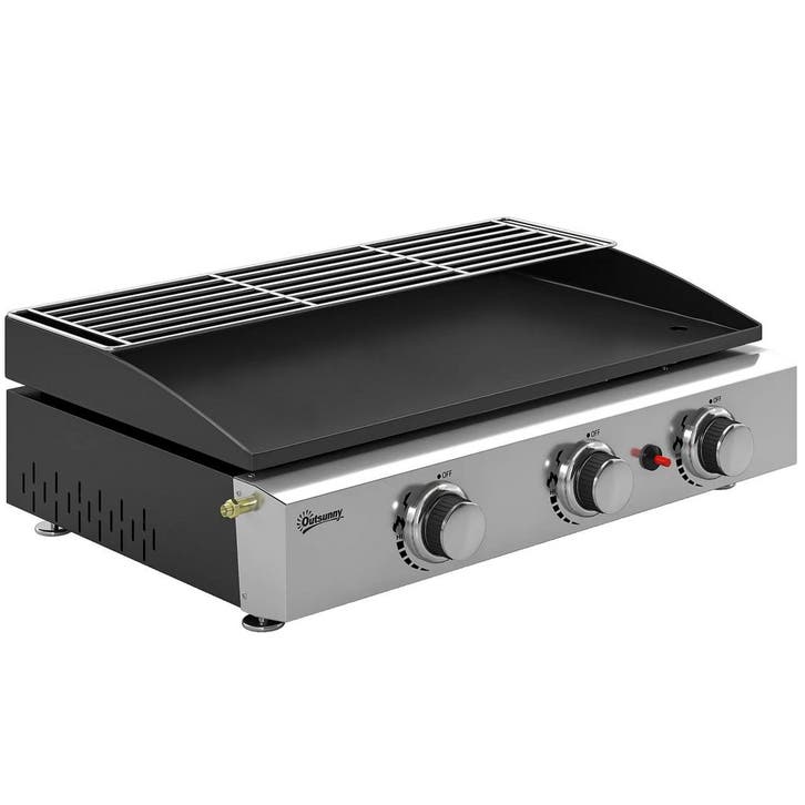 Gasgrill 7,5 KW Draagbare Tafelgrill Met 3 Branders Keramisc, Tuin en Terras, Planten | Bomen, Verzenden