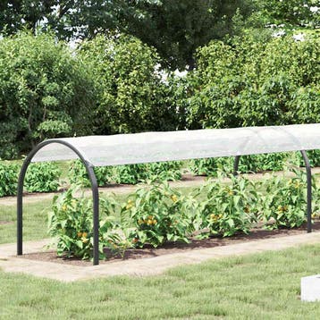 vidaXL Plantenafdekking met zeilringen 1x10 m polyethyleen, Verzenden