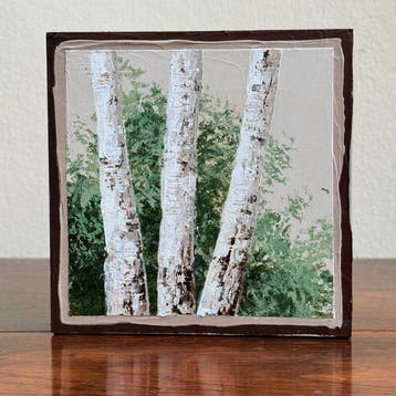 Andrea Krauß - Encounter of birches _08, Antiek en Kunst