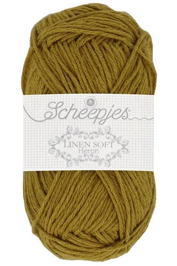 Scheepjes Linen Soft - 610 olijfgroen - Linnen/Katoen Gare, Ophalen of Verzenden, Nieuw