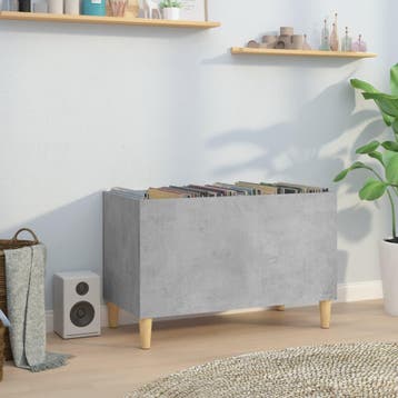 vidaXL Platenkast 74,5x38x48 cm bewerkt hout betongrijs, Verzenden, Nieuw