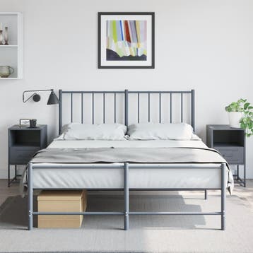 vidaXL Nachtkastjes 2 st 36x39x60,5 cm staal, Huis en Inrichting, Slaapkamer | Nachtkastjes, Verzenden, Nieuw, Metaal of Aluminium