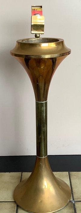 Asbak - Messing - Vintage staande asbak, Antiek en Kunst, Kunst | Designobjecten
