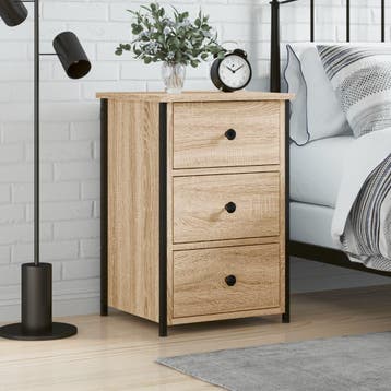 vidaXL Nachtkastje 40x36x60 cm bewerkt hout sonoma, Minder dan 45 cm, Verzenden, Nieuw, 55 tot 70 cm