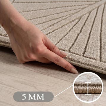 Rond Buitenkleed | Nova | Palmbladeren | Beige | 80x80 cm, Verzenden, Nieuw
