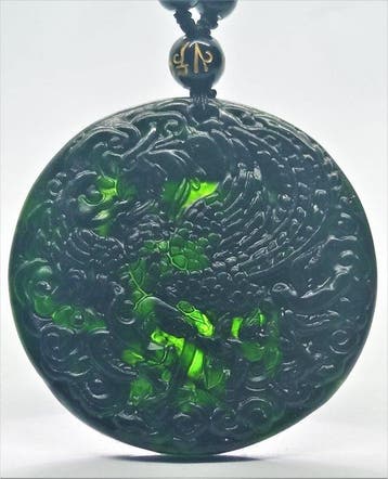 Zeer mooie nefrietjade en zwarte onyx handgemaakte
