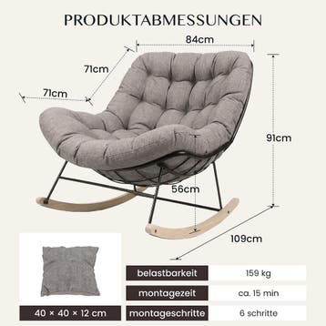 Schommelstoel - Fauteuil met armleuning - Relaxfauteuil - Re, Verzenden, Zo goed als nieuw