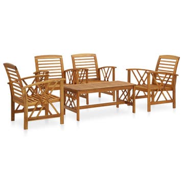 vidaXL 5-delige Loungeset massief acaciahout, Verzenden, Nieuw, Hout, Loungeset
