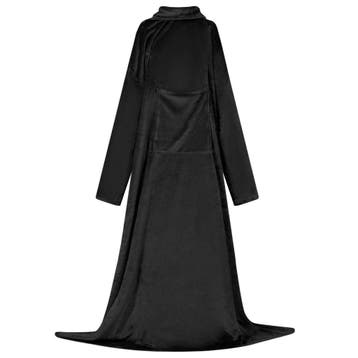 vidaXL Deken hoodie Zwart F Flanel, Verzenden, Nieuw
