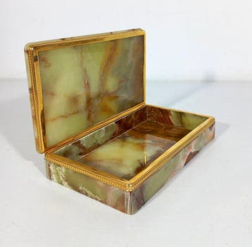 Sieradendoos - Onyx - vintage uit de jaren zestig