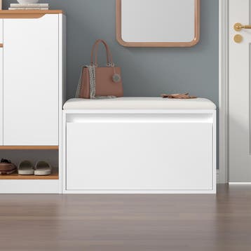 Schoenenkast Degerfors met lade 80x39x45 cm wit [en.casa], Verzenden, Nieuw