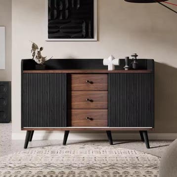 Dressoir met 3 Lades en Schuifdeuren – Kast 117,5×40×80 cm, Verzenden, Nieuw