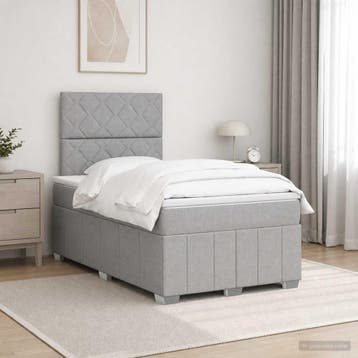 vidaXL Boxspringbed met matras Lichtgrijs 120 x 190 cm Stof, Verzenden, Nieuw, Twijfelaar