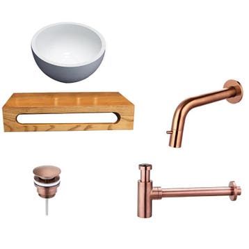 Sani Royal Solid Surface Waskom Rond met Massief, Nieuw