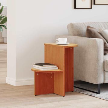 vidaXL Salontafel Wasbruin 50 x 40 x 50 cm Massief, Minder dan 50 cm, Verzenden, Rond, Nieuw
