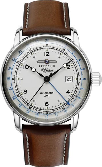 Zeppelin 8666-1 automatisch GMT heren horloge, Overige merken, Staal, Verzenden, Polshorloge