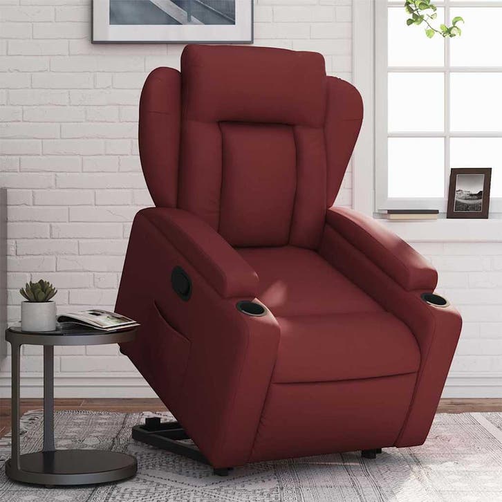 vidaXL Sta-op-stoel kunstleer wijnrood, Huis en Inrichting, Fauteuils, Nieuw, Verzenden