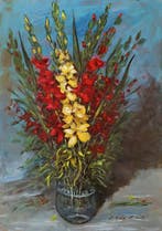 Nedo Chimenti (1925-2003) - Vaso con fiori di gladioli