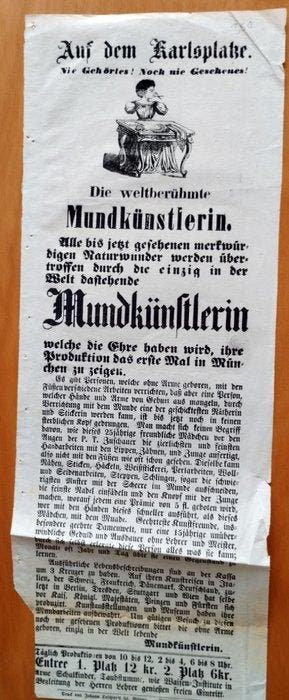 Freakshow: Die weltberühmte Mundkünstlerin - 1870
