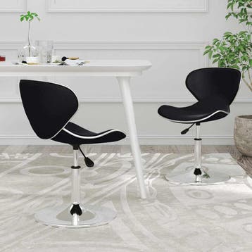 vidaXL Eetkamerstoelen 2 st kunstleer zwart, Verzenden, Nieuw, Zwart