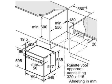 Neff B6CCH7AN0 - Inbouwoven - 71 liter - Pyrolyse -, Verzenden, Zo goed als nieuw
