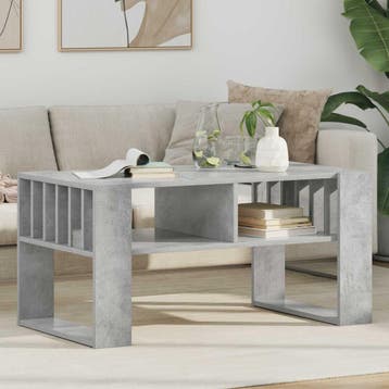 vidaXL Salontafel Beton Grijs 92 x 49,5 x 45 cm Bewerkt hout, Huis en Inrichting, Tafels | Salontafels, Verzenden, Nieuw, Overige houtsoorten