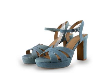 Manfield Sandalen in maat 39 Blauw, Sandalen of Muiltjes, Zo goed als nieuw, Manfield, Verzenden