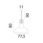 Hanglamp industria gunmetal white, metaal, industrieel,, Ophalen of Verzenden