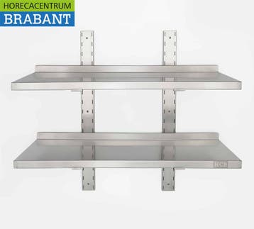 HCB RVS Dubbel wandschap schap 80 x 30 cm Basic-line Horeca, Ophalen of Verzenden, Nieuw in verpakking