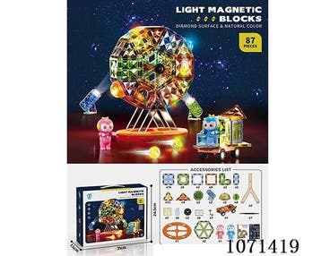 Magnetic Tiles - Reuzenrad met Lichteffect - 87 delig -, Verzenden, Nieuw