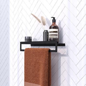 Brauer Handdoekrek - met Planchet - Mat Zwart, Huis en Inrichting, Badkamer | Badtextiel en Accessoires, Ophalen of Verzenden