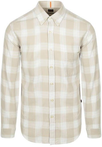 BOSS Rickert Overhemd Ruit Beige maat XXL Heren, Kleding | Heren, Overhemden, Verzenden, Nieuw, Beige, BOSS