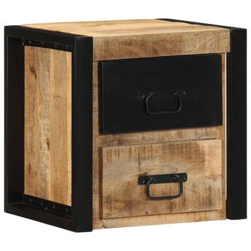 vidaXL Nachtkastje 40x35x40 cm massief ruw mangohout, Verzenden, Nieuw, Hout