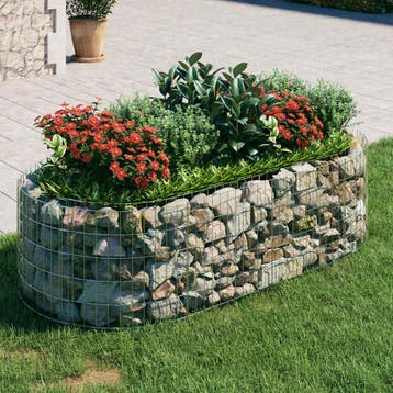 vidaXL Gabion plantenbak verhoogd 200x100x50 cm, 100 cm of meer, Verzenden, Nieuw, Metaal