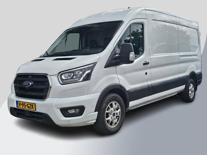 Ford Transit 350 2.0 TDCI L3H2 Limited, Auto's, Bestelauto's, Lease, Automaat, Wit, Ford, Financial lease, Stof, Diesel, Euro 6