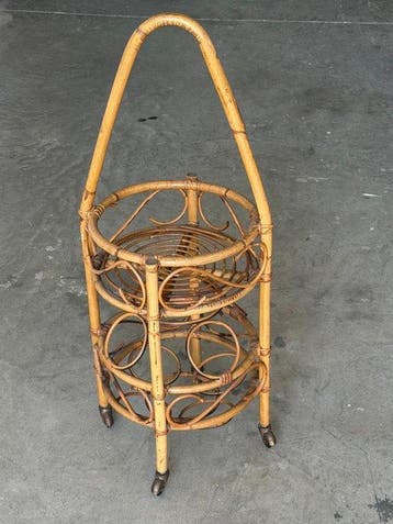 Wijnrek - Bamboe, Rattan - Flessenhouder / champagnehouder