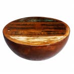 Salontafel massief hout | Uniek komvorm | Tweedekansje |..., 50 tot 100 cm, Antieke stijl, Rond, Nieuw