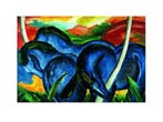 Kunstdruk Franz Marc - Die großen blauen Pferde 71x56cm, Verzenden, Nieuw