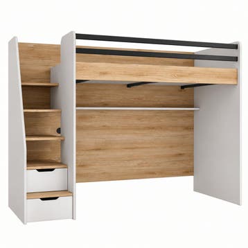 Almila New Options Complete Kinderkamer Set Hoogslaper - Eik, Nieuw