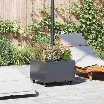 vidaXL Parasolvoet 11.75 kg Antraciet Staal Vierkant, Verzenden, Nieuw, Minder dan 1 meter, Parasolvoet