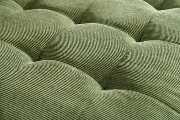 Retro hoekbank STOCKHOLM 220cm Groen corduroy stof Spring, Ophalen of Verzenden, Nieuw