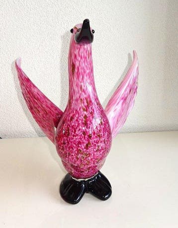 Beeld, Opstijgende eend - 27.5 cm - Glas