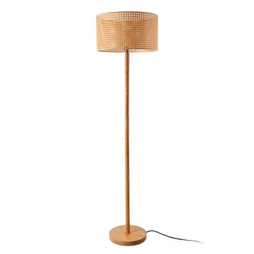 [lux.pro] Staande lamp Rochdale 154 cm E27 houtkleurig en ge, Huis en Inrichting, Lampen | Vloerlampen, Verzenden, Nieuw