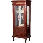Hollandse mahonie Empire stijl vitrine ca 1880 met brons bes, Ophalen of Verzenden